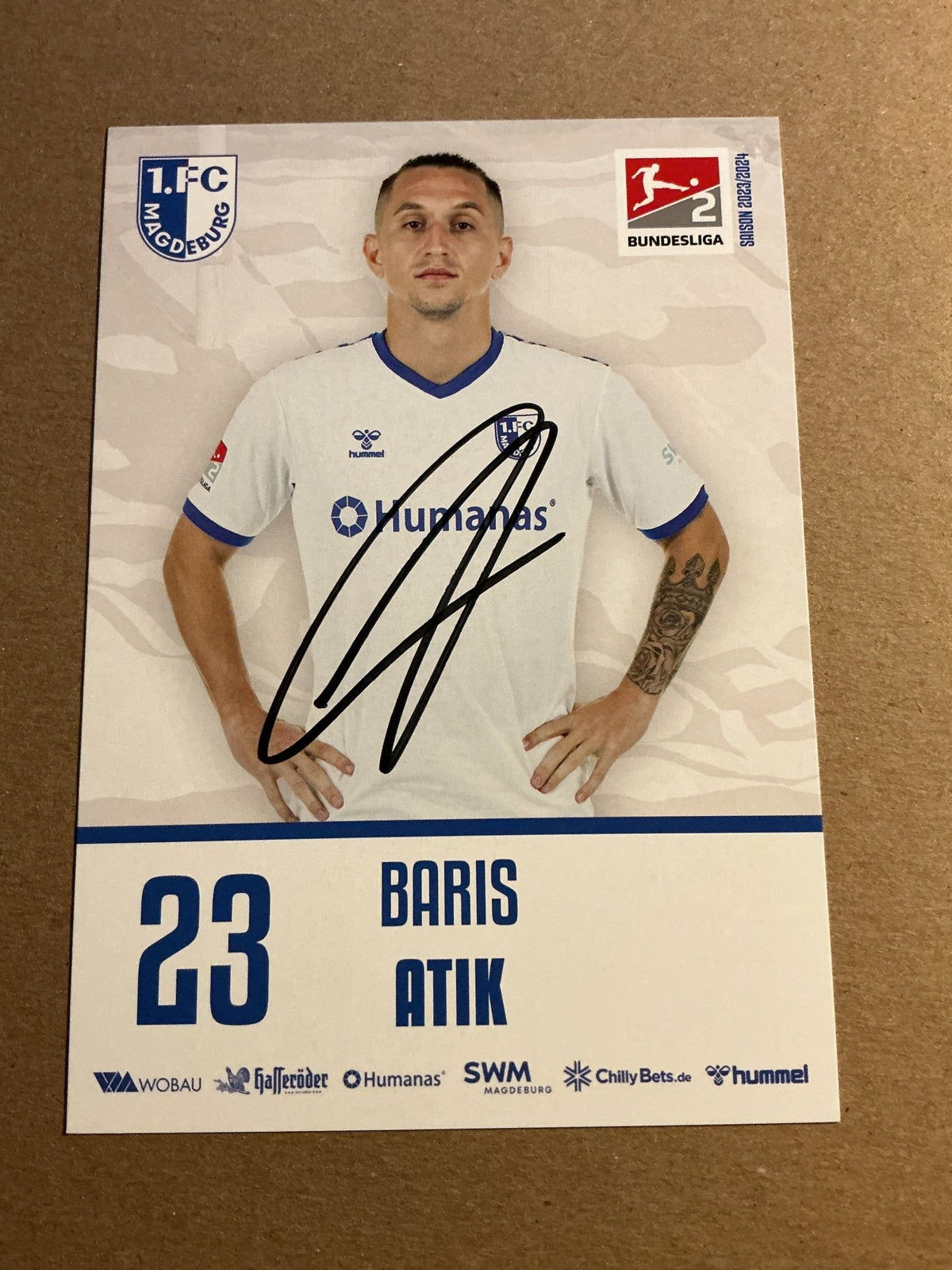Bariş Atik, Türkiye 🇹🇷 1.FC Magdeburg 2023/24 hand signed - Autographs-World