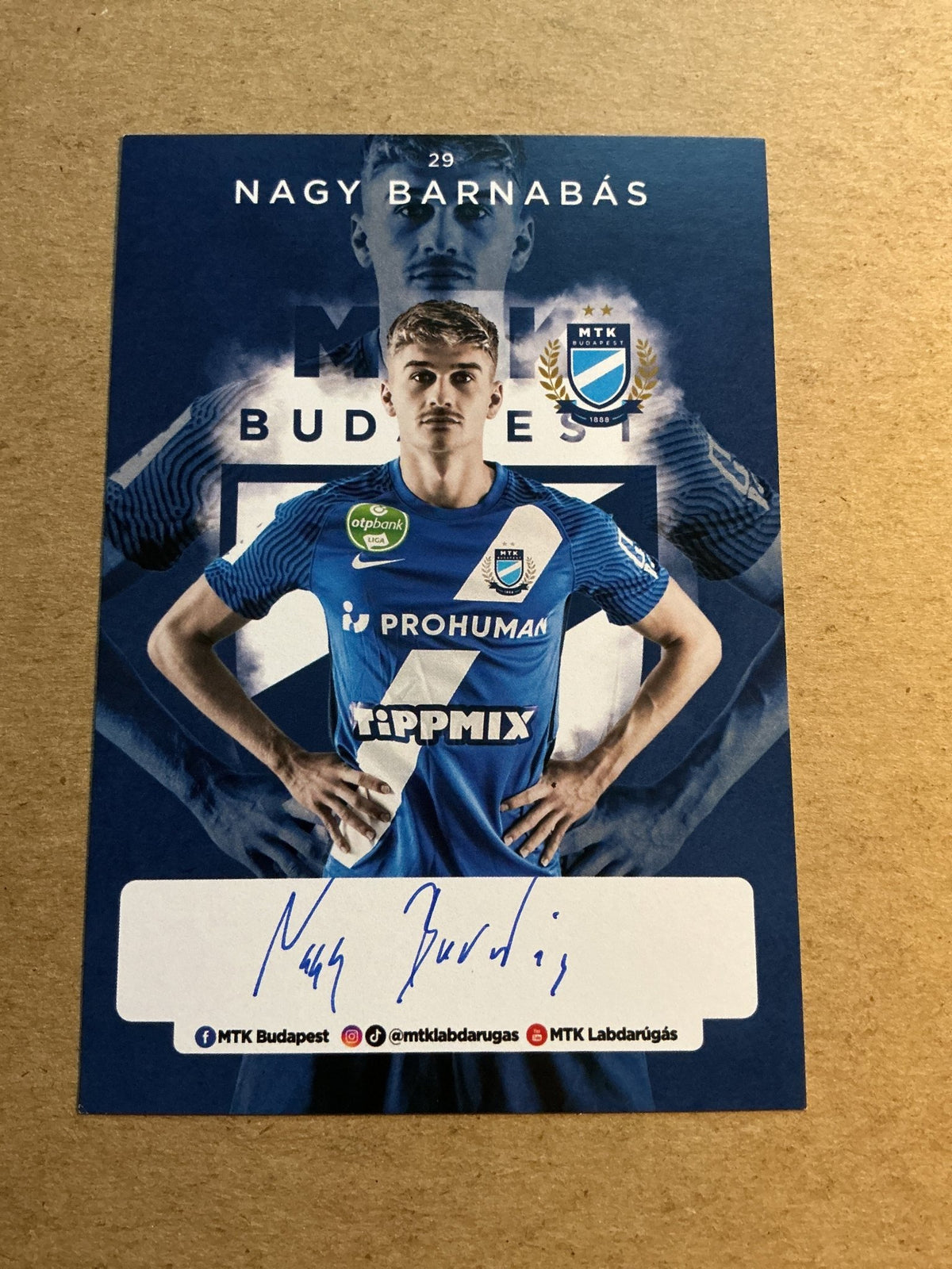Barnabás Nagy, Hungary 🇭🇺 MTK Budapest 2021/22 hand signed - Autographs-World