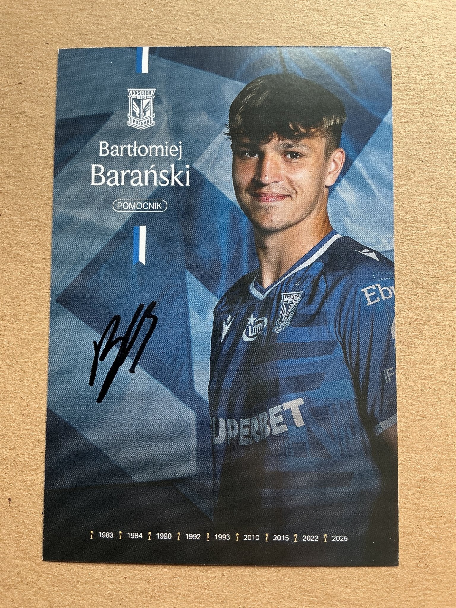 Bartłomiej Barański, Poland 🇵🇱 Lech Poznán 2025/26 hand signed - Autographs-World