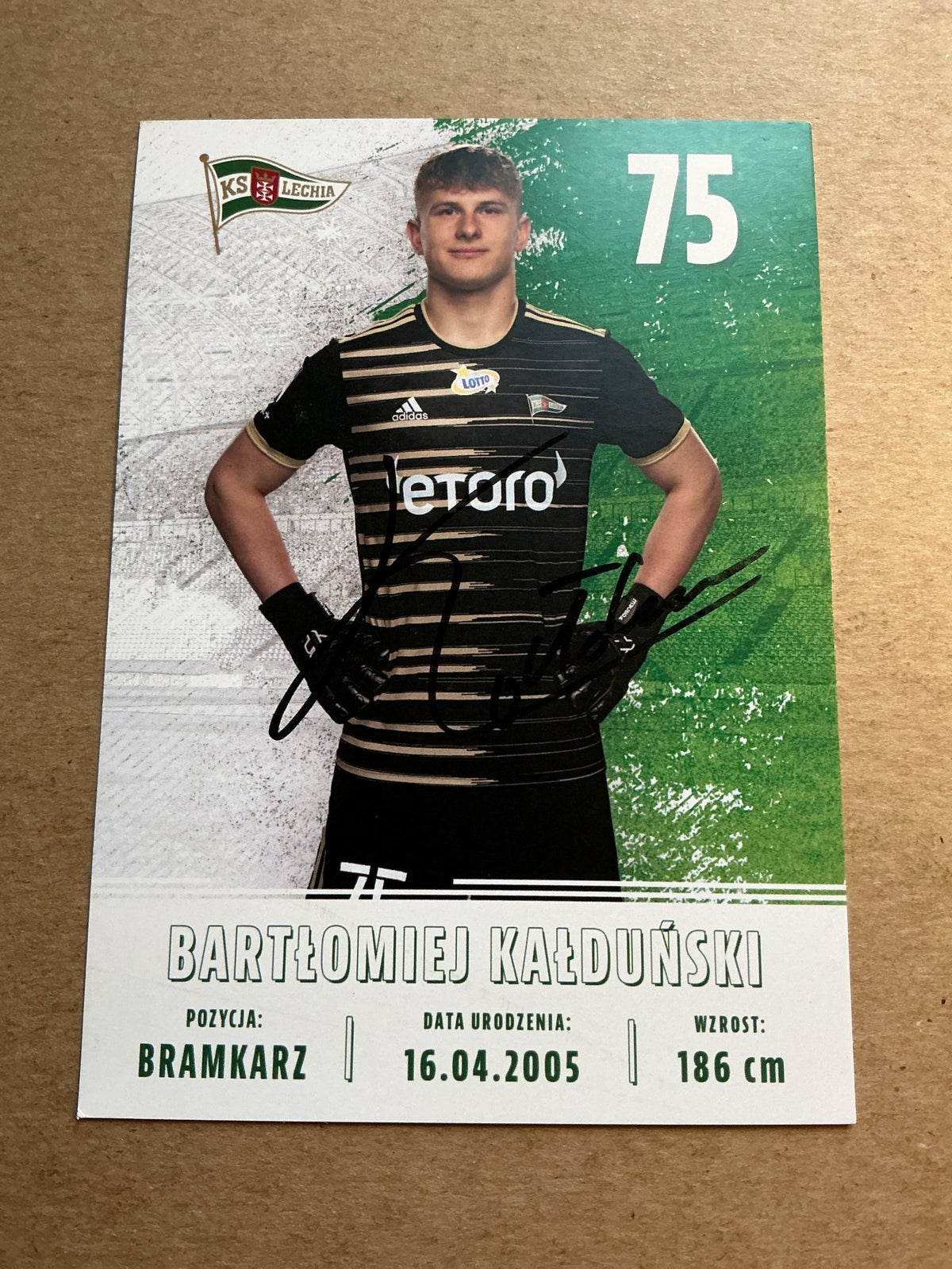 Bartłomiej Kałduński, Poland 🇵🇱 Lechia Gdansk 2022/23 hand signed - Autographs-World
