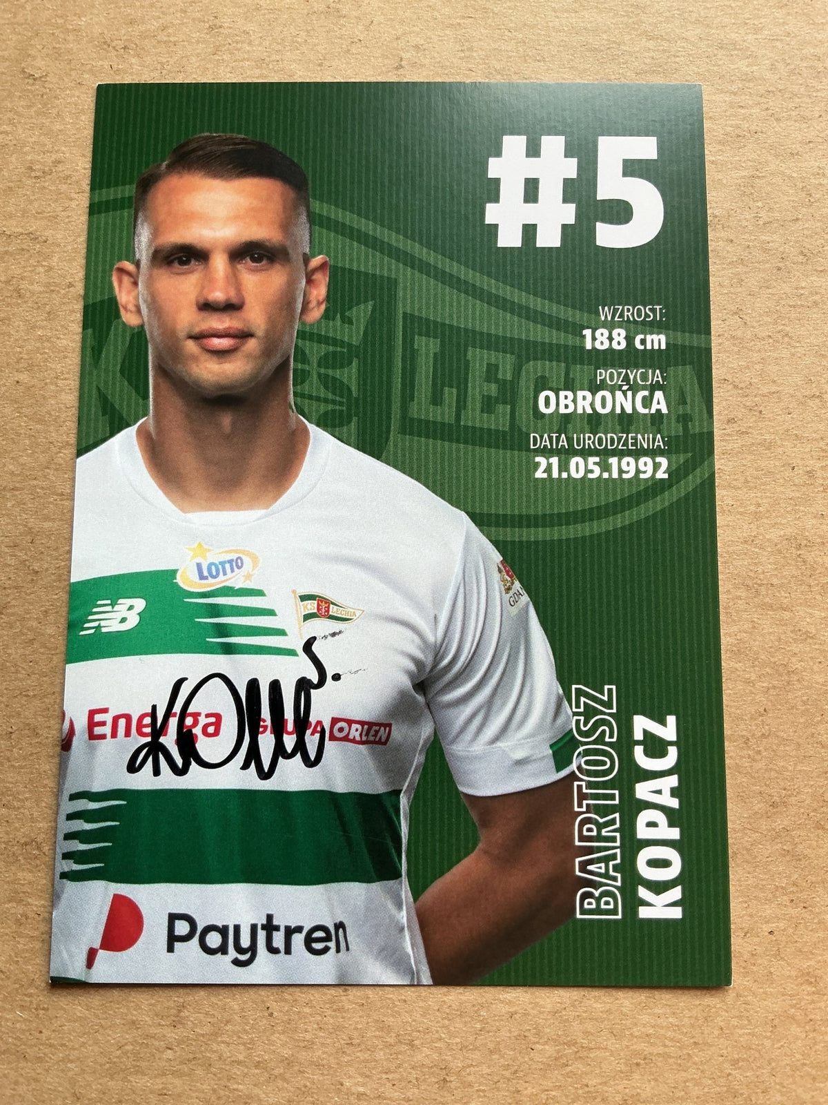 Bartosz Kopacz, Poland 🇵🇱 Lechia Gdansk 2020/21 hand signed - Autographs-World