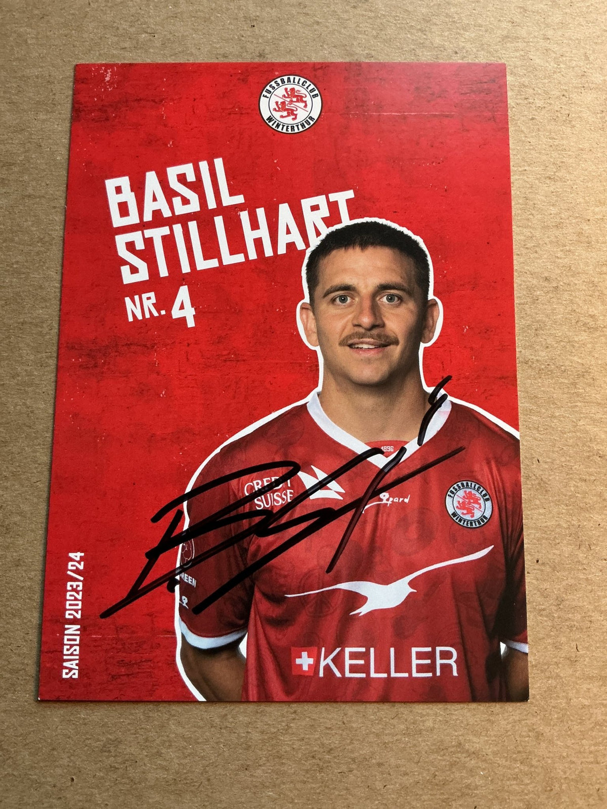 Basil Stillhart, Switzerland 🇨🇭 FC Winterthur 2023/24 hand signed - Autographs-World