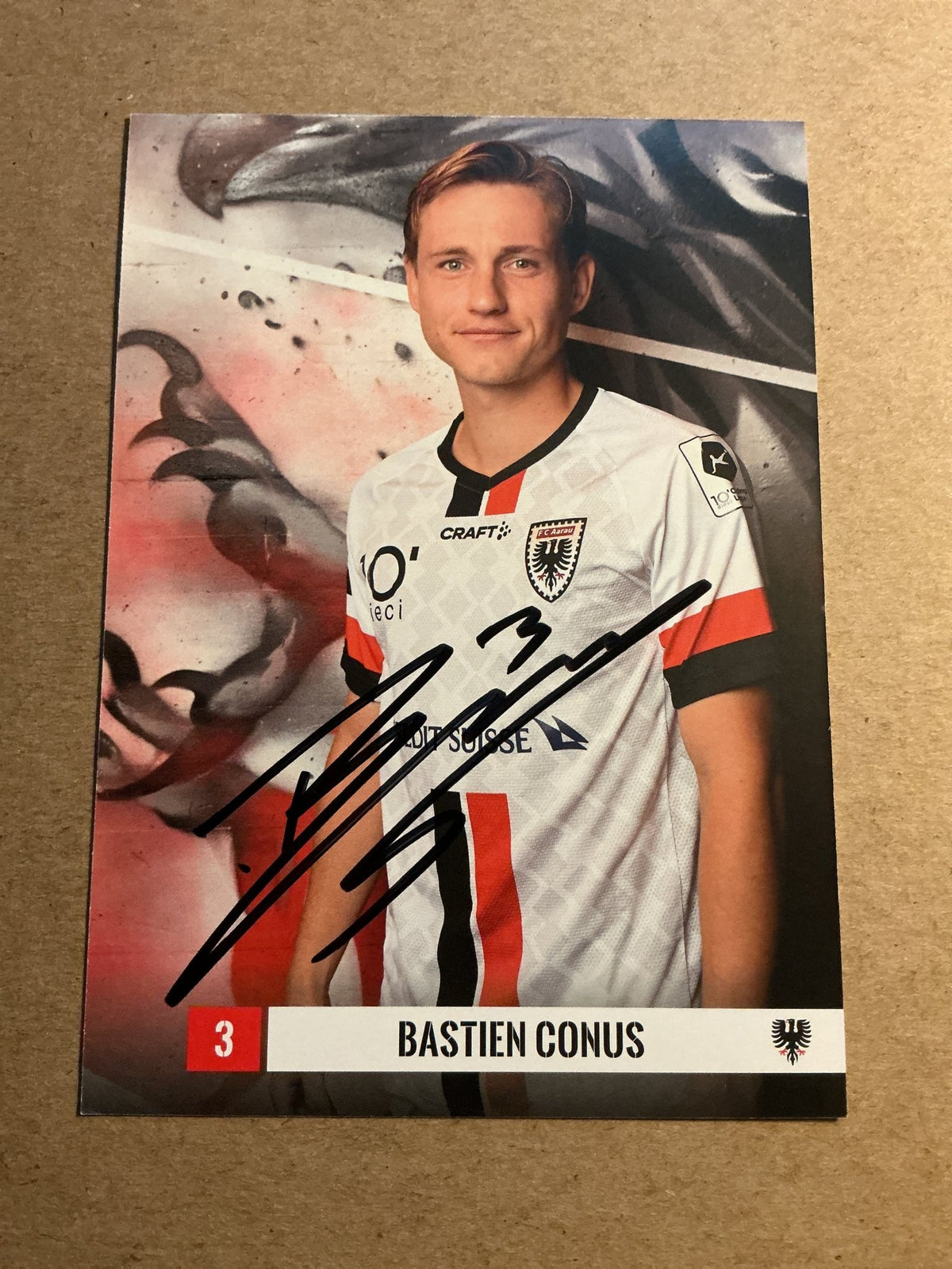 Bastien Conus, Switzerland 🇨🇭FC Aarau 2023/24 hand signed - Autographs-World