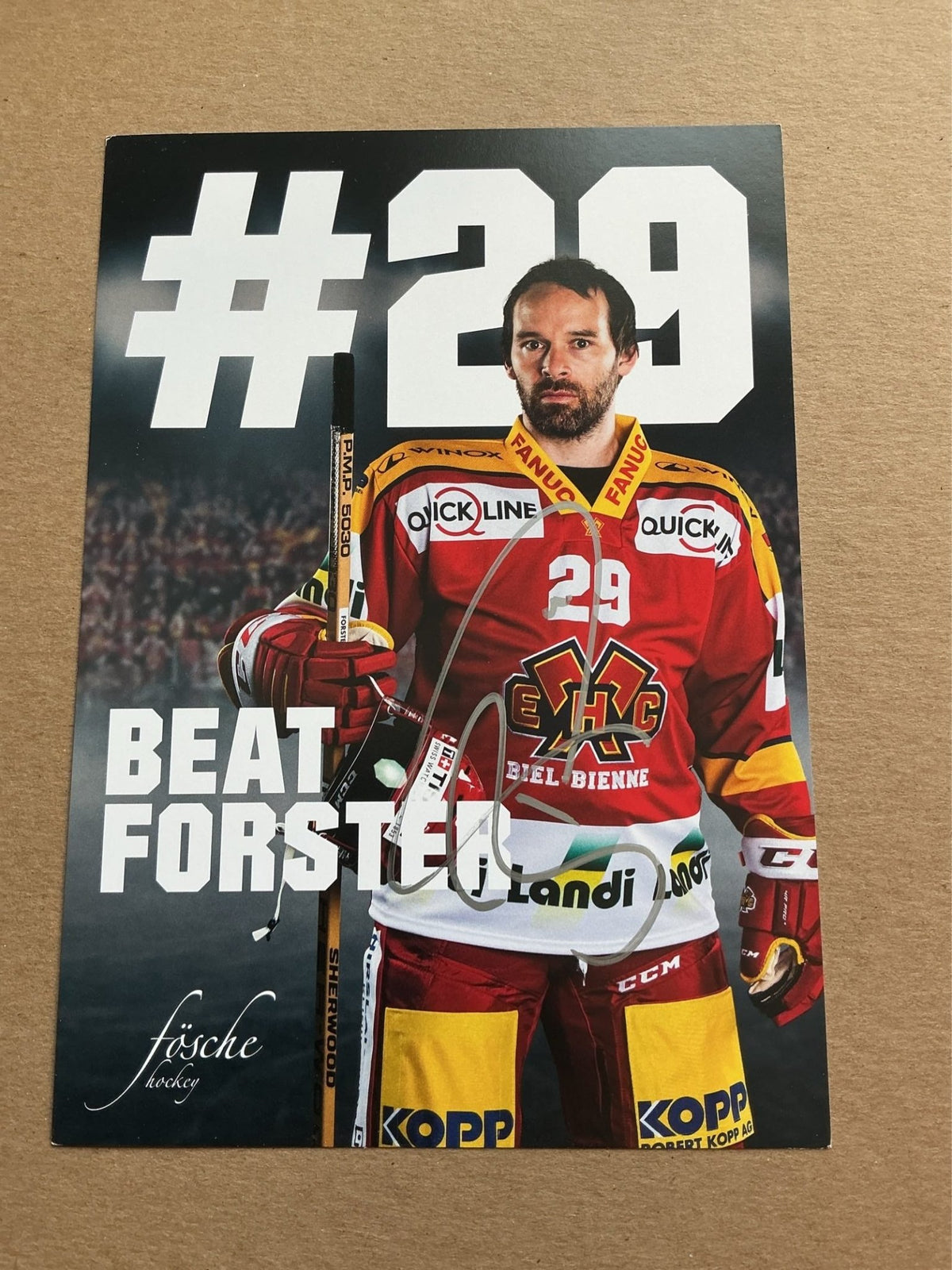 Beat Forster, Switzerland 🇨🇭 EHC Biel-Bienne 2023/24 hand signed - Autographs-World