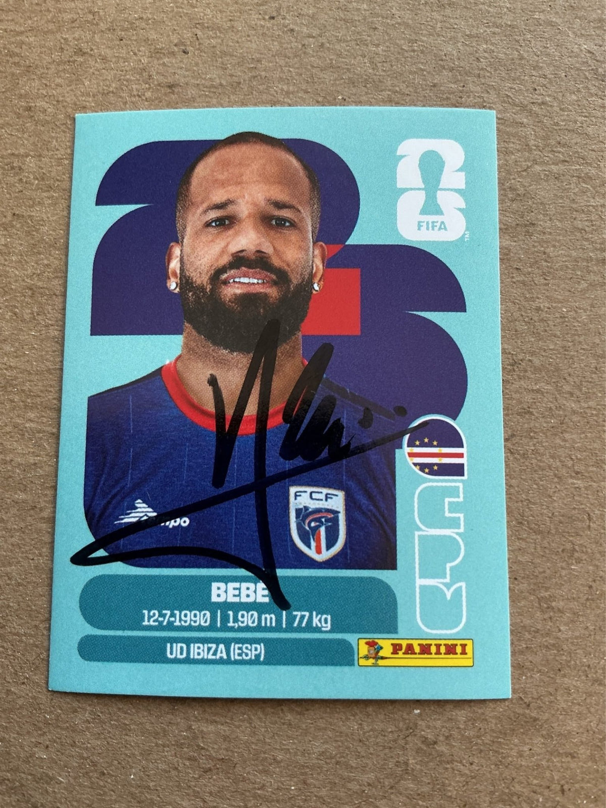 Bebé, Cape Verde 🇨🇻 FIFA World Cup 2026 Panini hand signed - Autographs-World