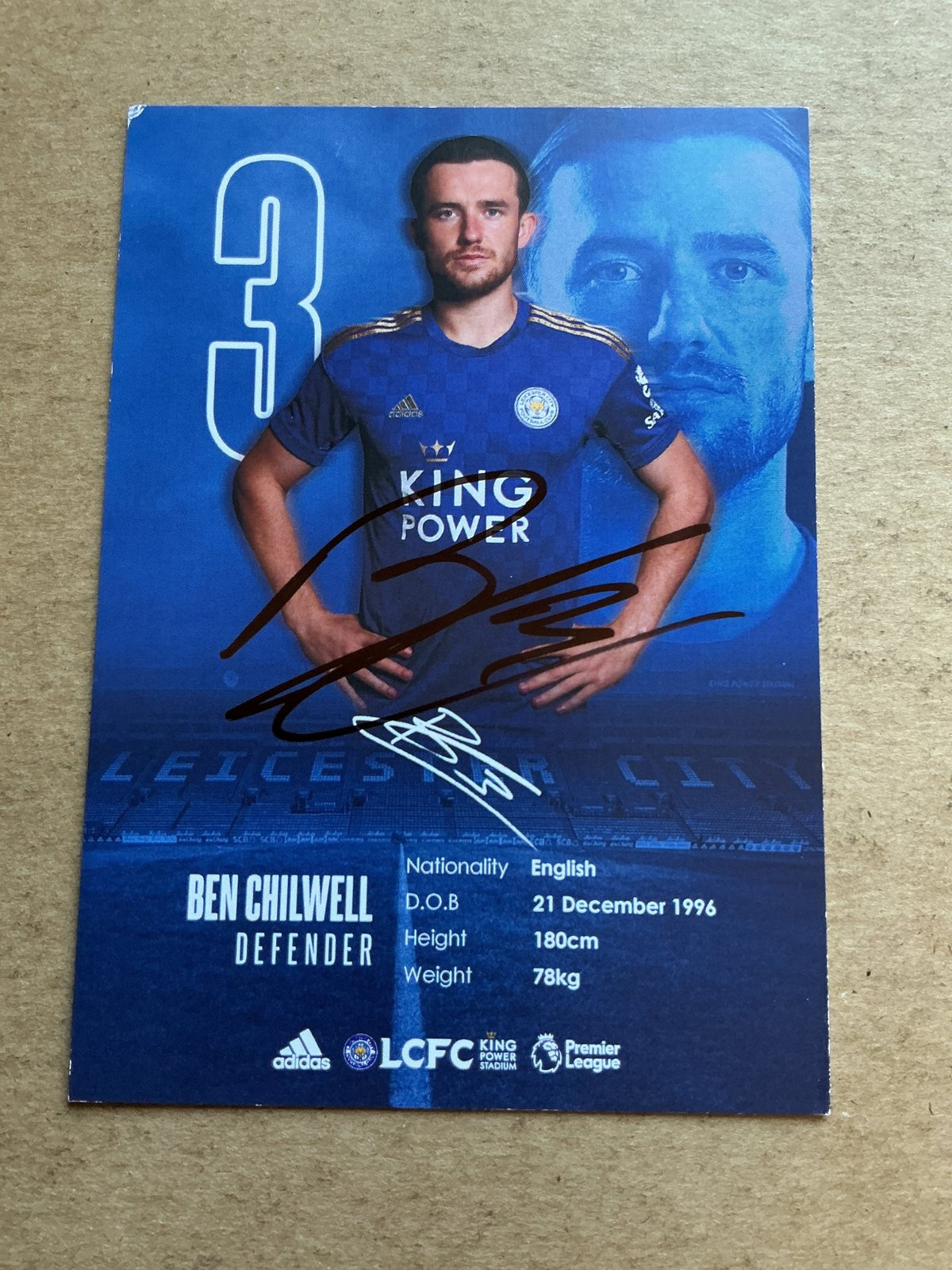 Ben Chilwell, England 🏴󠁧󠁢󠁥󠁮󠁧󠁿 Leicester City FC 2019/20 hand signed - Autographs-World