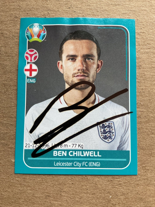 Ben Chilwell, England 🏴󠁧󠁢󠁥󠁮󠁧󠁿 UEFA Euro 2020 Panini hand signed - Autographs-World