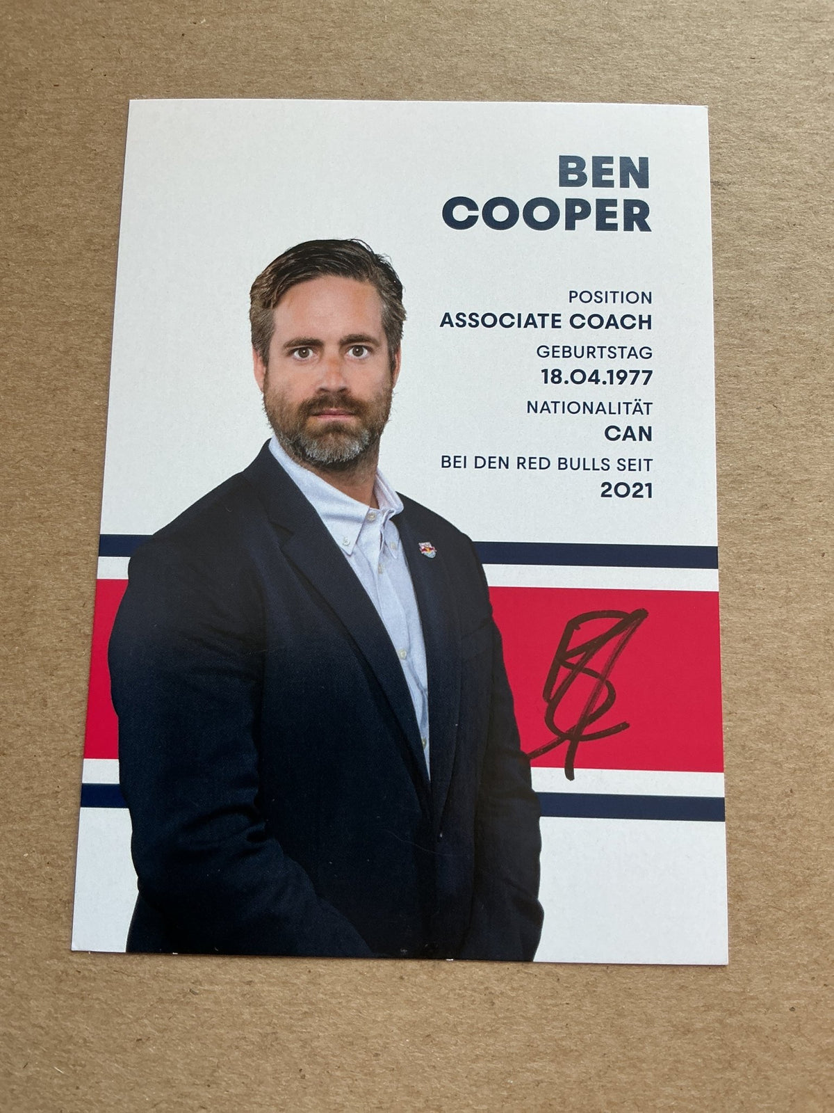 Ben Cooper, Canada 🇨🇦 EC Red Bull Salzburg 2024/25 hand signed - Autographs-World