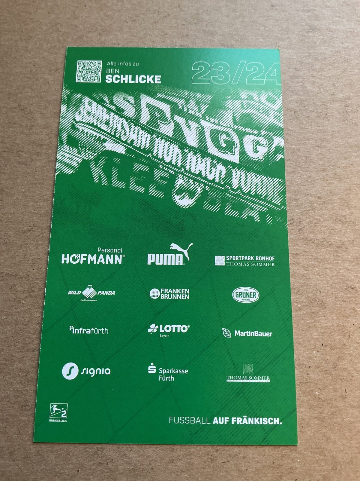 Ben Schlicke, Germany 🇩🇪 SpVgg Greuther Fürth 2023/24 hand signed - Autographs-World