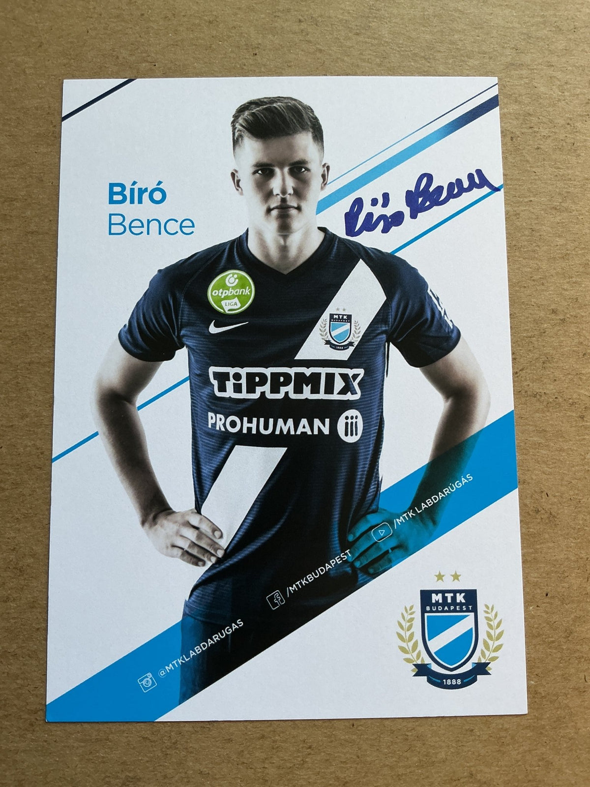 Bence Bíró, Hungary 🇭🇺 MTK Budapest 2020/21 hand signed - Autographs-World