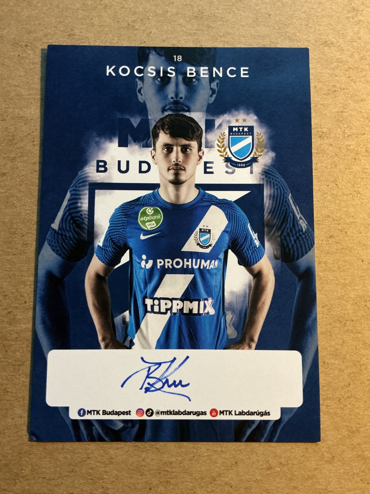 Bence Kocsis, Hungary 🇭🇺 MTK Budapest 2021/22 hand signed - Autographs-World