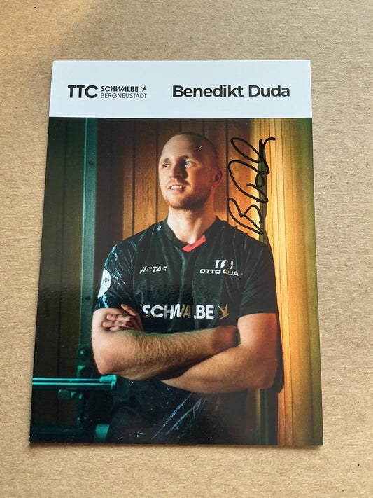 Benedikt Duda, Germany 🇩🇪 Table Tennis Summer Olympics 2024 hand signed - Autographs-World