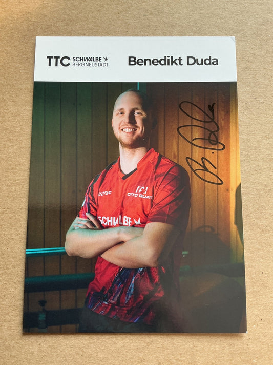 Benedikt Duda, Germany 🇩🇪 Table Tennis Summer Olympics 2024 hand signed - Autographs-World