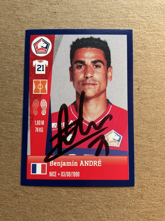 Benjamin André, France 🇫🇷 Lille OSC 2023 Panini hand signed - Autographs-World