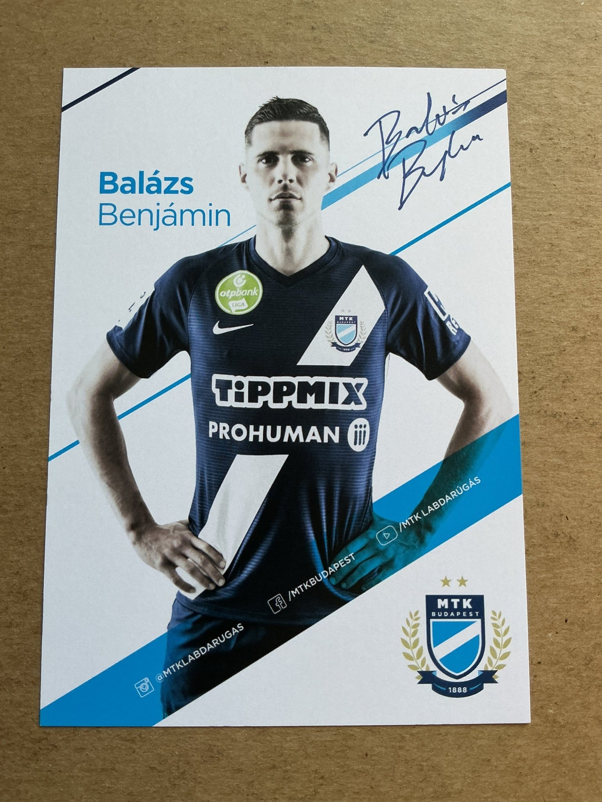 Benjámin Balázs, Hungary 🇭🇺 MTK Budapest 2020/21 hand signed - Autographs-World
