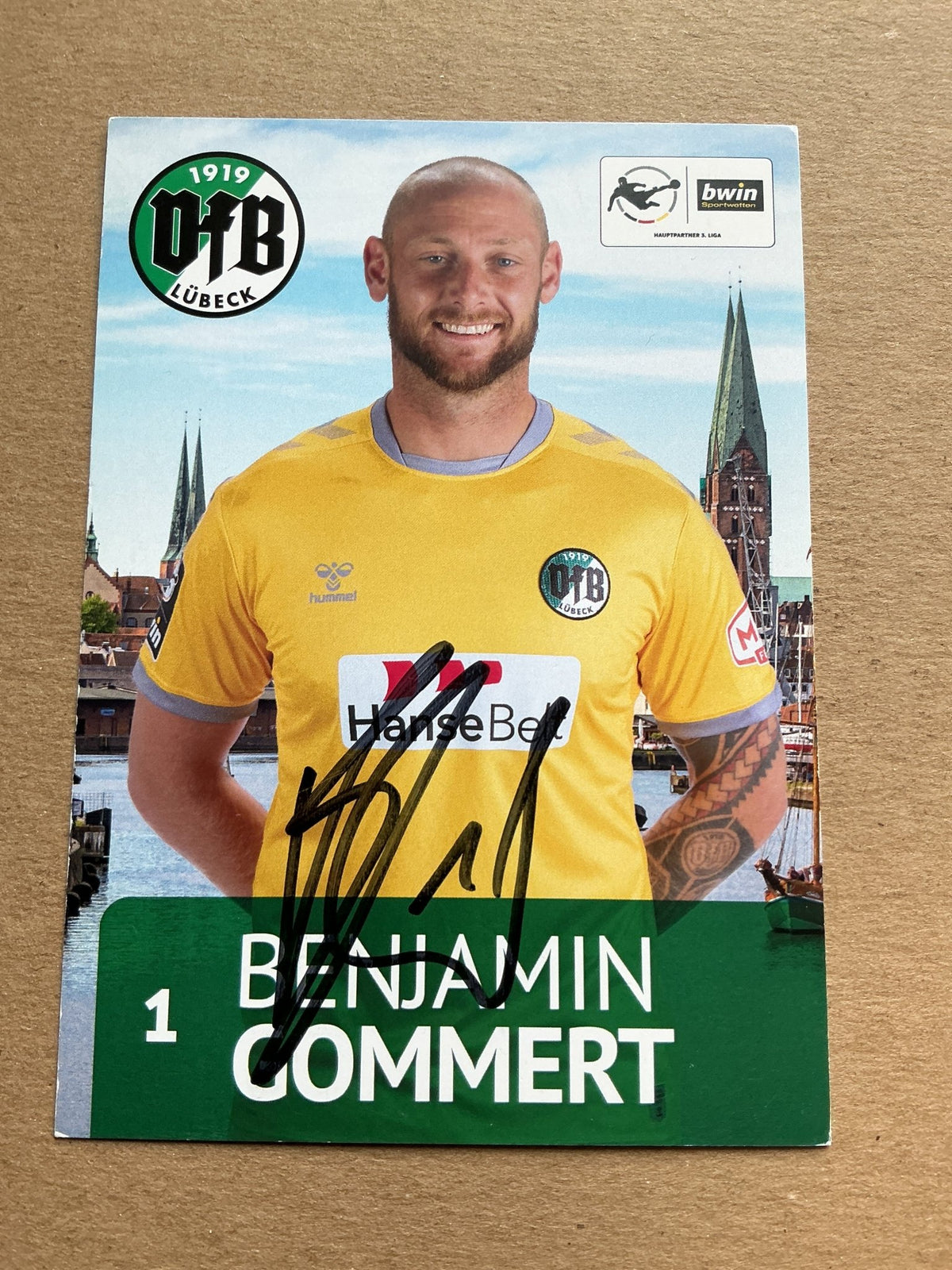 Benjamin Gommert, Germany 🇩🇪 VfB Lübeck 2020/21 hand signed - Autographs-World