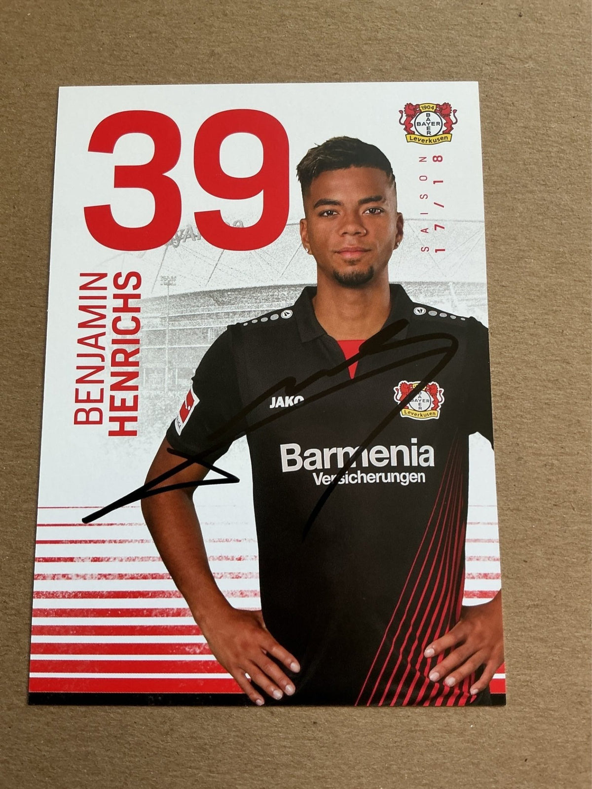 Benjamin Henrichs, Germany 🇩🇪 Bayer 04 Leverkusen 2017/18 hand signed - Autographs-World