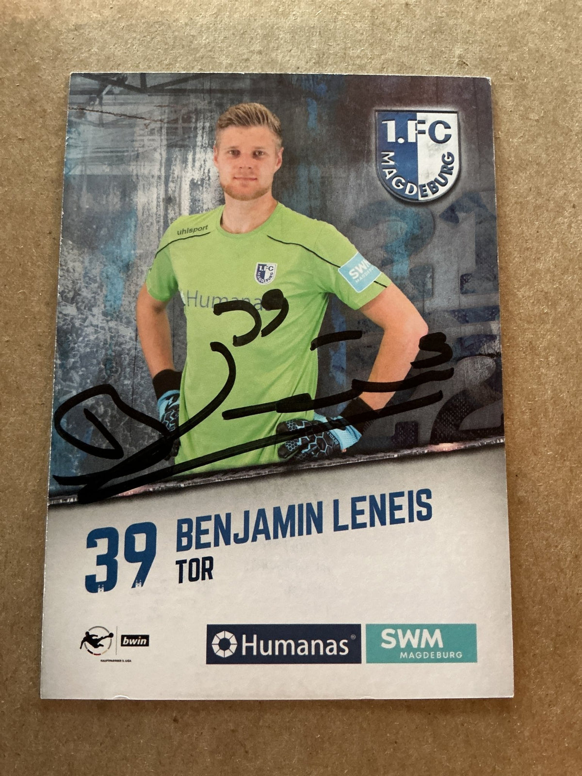 Benjamin Leneis, Germany 🇩🇪 1.FC Magdeburg 2021/22 hand signed - Autographs-World