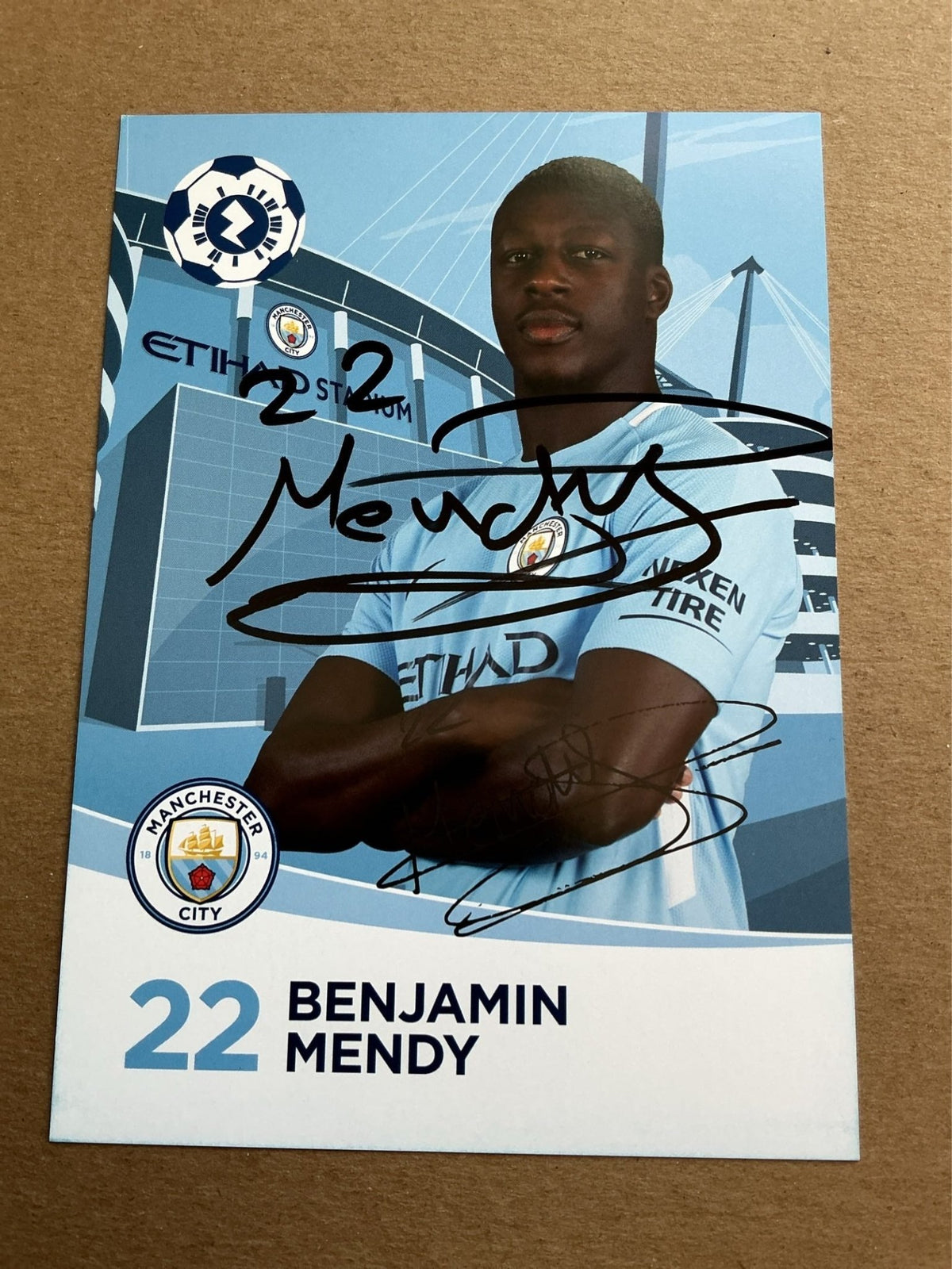 Benjamin Mendy, France 🇫🇷 Manchester City 2017/18 hand signed - Autographs-World