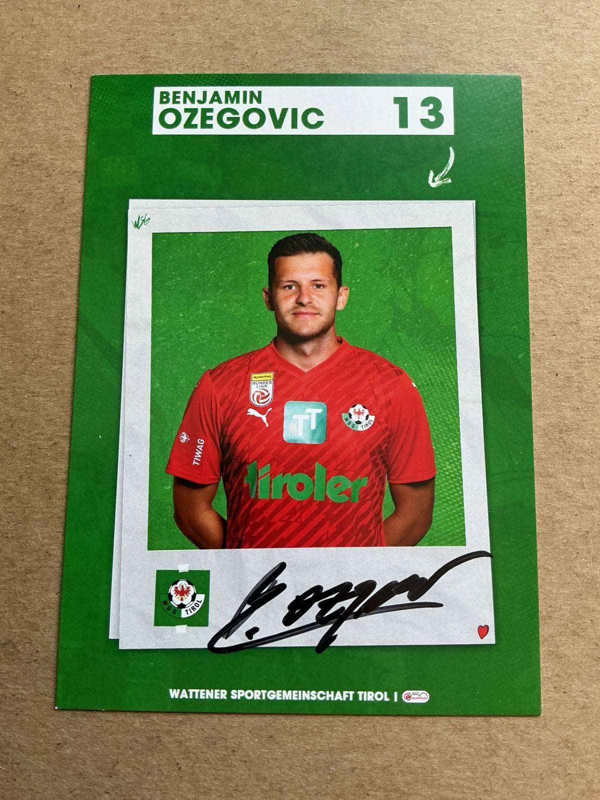 Benjamin Ozegovic, Austria 🇦🇹 WSG Tirol 2023/24 hand signed - Autographs-World