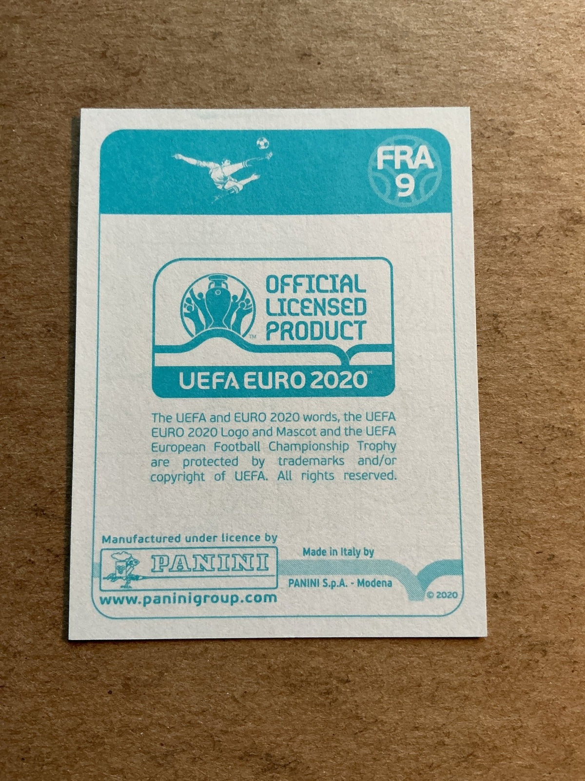 Benjamin Pavard, France 🇫🇷 UEFA Euro 2020 Panini hand signed - Autographs-World