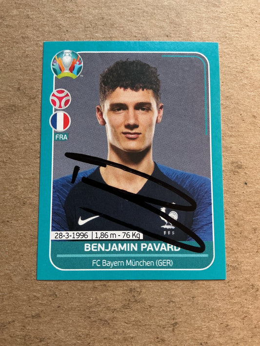 Benjamin Pavard, France 🇫🇷 UEFA Euro 2020 Panini hand signed - Autographs-World