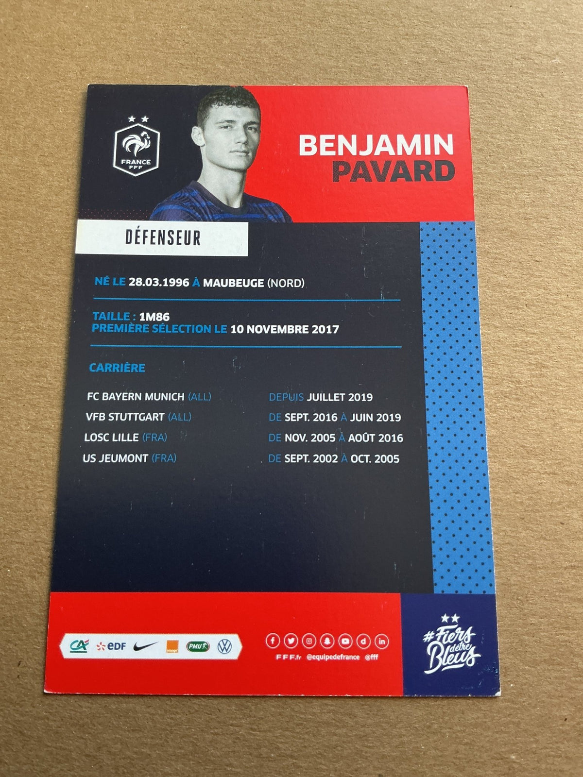 Benjamin Pavard, France 🇫🇷 UEFA Euro Cup 2020 hand signed - Autographs-World