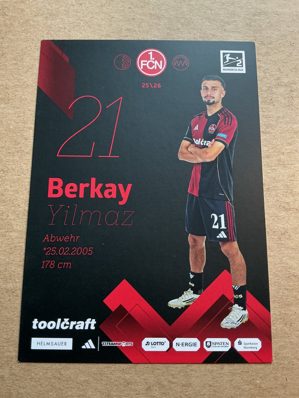 Berkay Yilmaz, Türkiye 🇹🇷 1.FC Nürnberg 2025/26 hand signed - Autographs-World