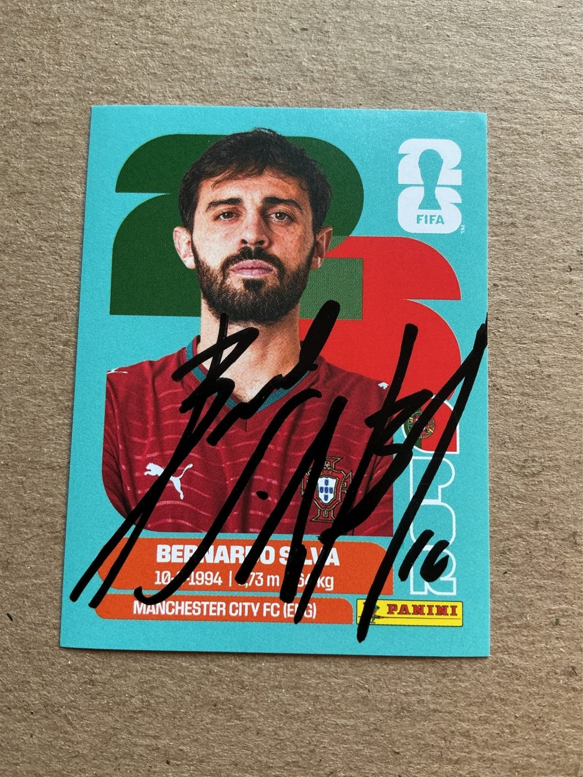 Bernardo Silva, Portugal 🇵🇹 FIFA World Cup 2026 Panini hand signed - Autographs-World