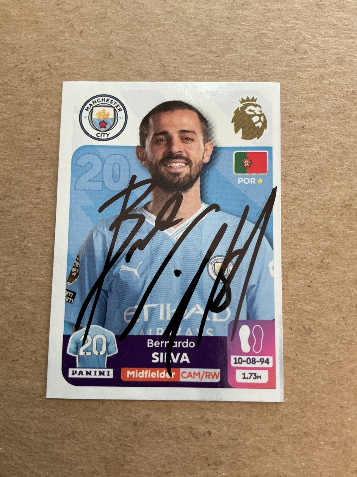 Bernardo Silva, Portugal 🇵🇹 Manchester City 2024 Panini hand signed - Autographs-World
