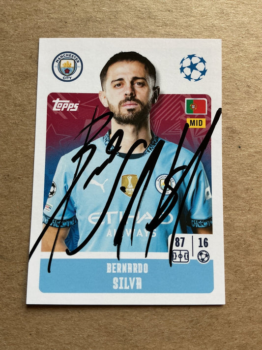 Bernardo Silva, Portugal 🇵🇹 Manchester City 2024/25 Topps hand signed - Autographs-World