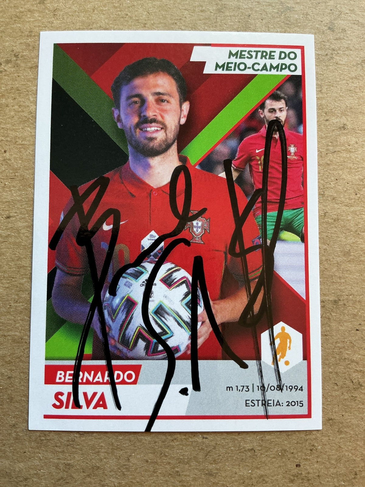Bernardo Silva, Portugal 🇵🇹 UEFA Euro 2020 Panini hand signed - Autographs-World