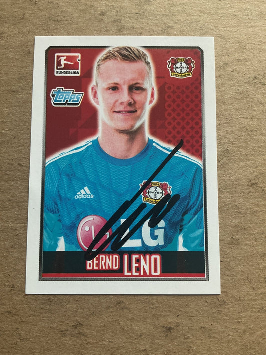 Bernd Leno, Germany 🇩🇪 Bayer 04 Leverkusen 2014/15 Topps hand signed - Autographs-World