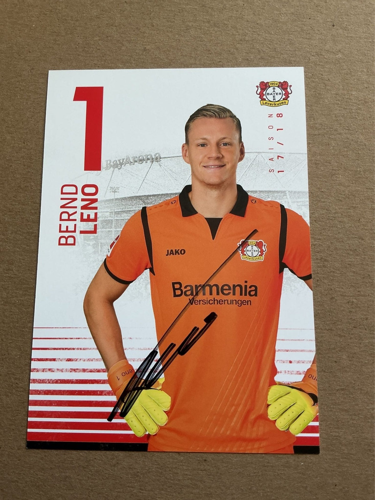 Bernd Leno, Germany 🇩🇪 Bayer 04 Leverkusen 2017/18 hand signed - Autographs-World
