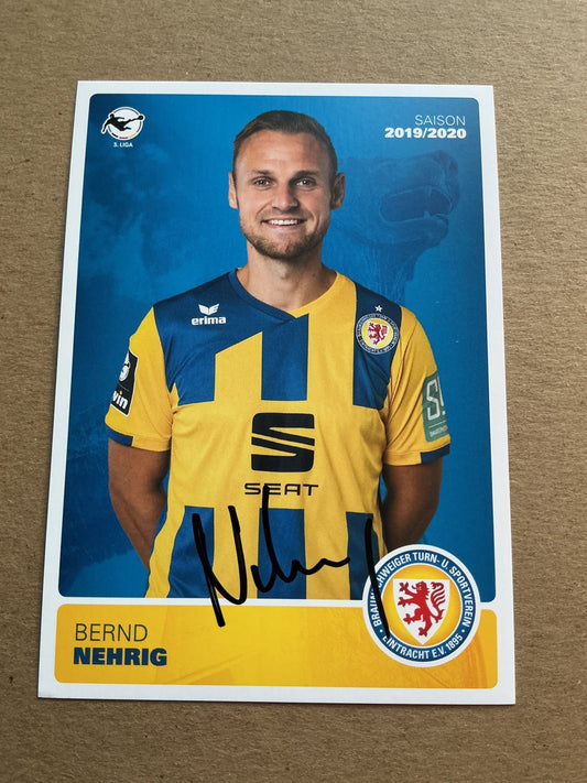 Bernd Nehrig, Germany 🇩🇪 Eintracht Braunschweig 2019/20 hand signed - Autographs-World