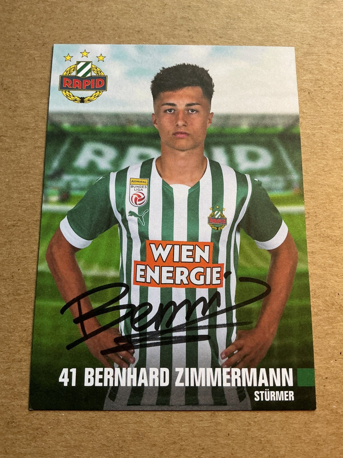 Bernhard Zimmermann, Austria 🇦🇹 Rapid Wien 2022/23 hand signed - Autographs-World