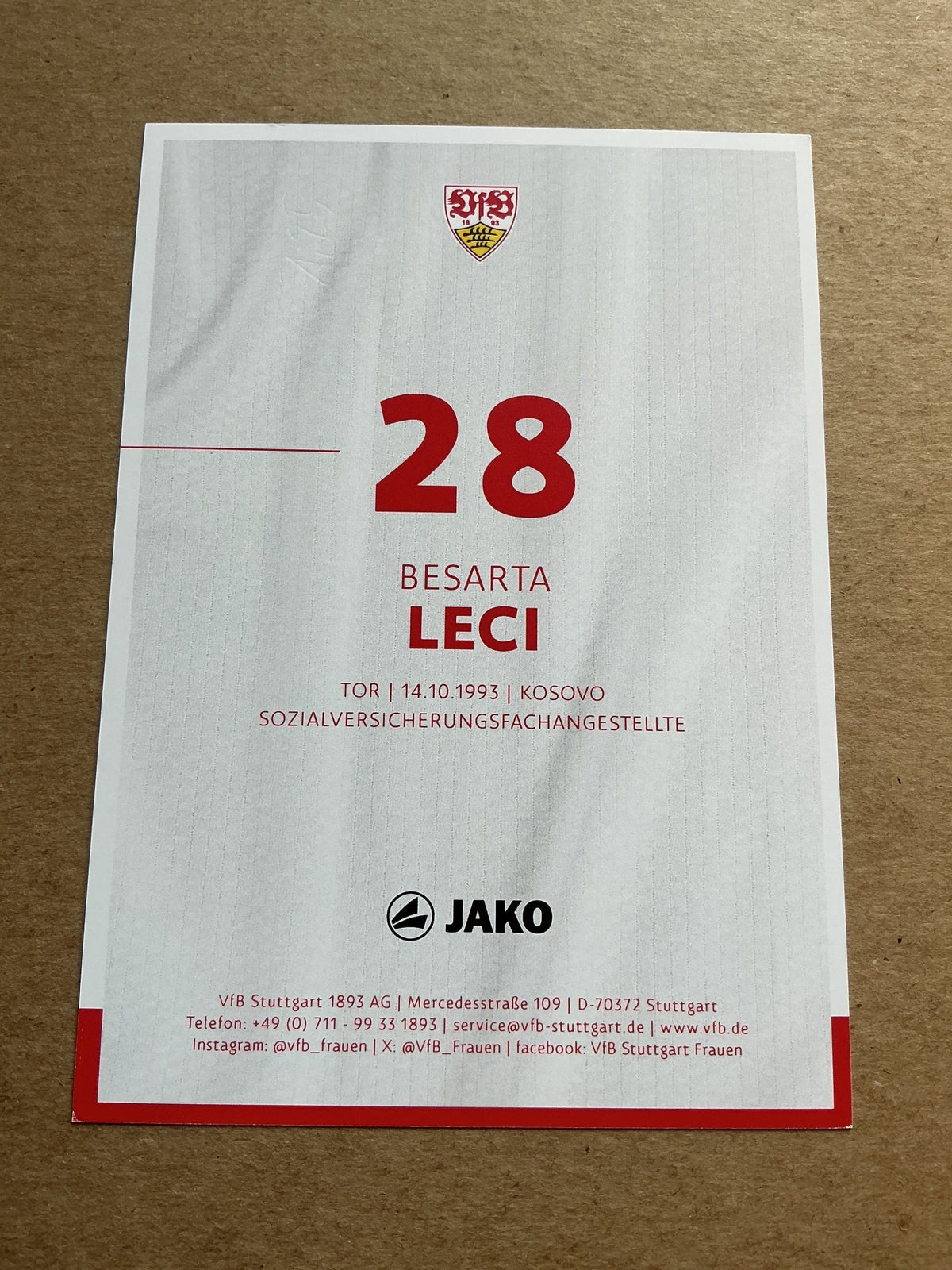 Besarta Leci, Kosovo 🇽🇰 VfB Stuttgart 2024/25 hand signed - Autographs-World
