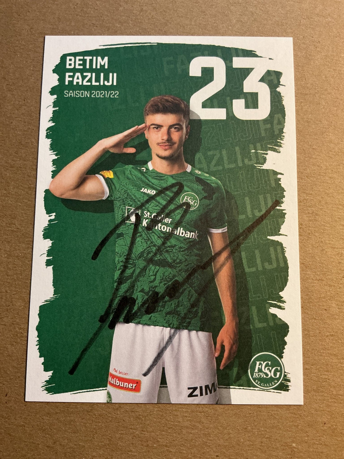 Betim Fazliji, Switzerland 🇨🇭 FC St. Gallen 2021/22 hand signed - Autographs-World
