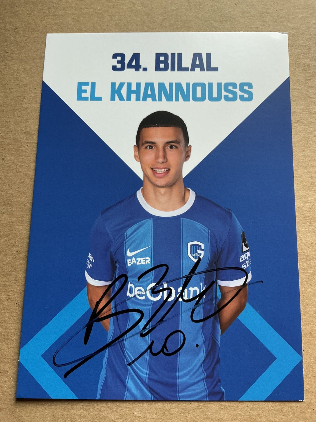Bilal El Khannouss, Morocco 🇲🇦 KRC Genk 2023/24 hand signed - Autographs-World