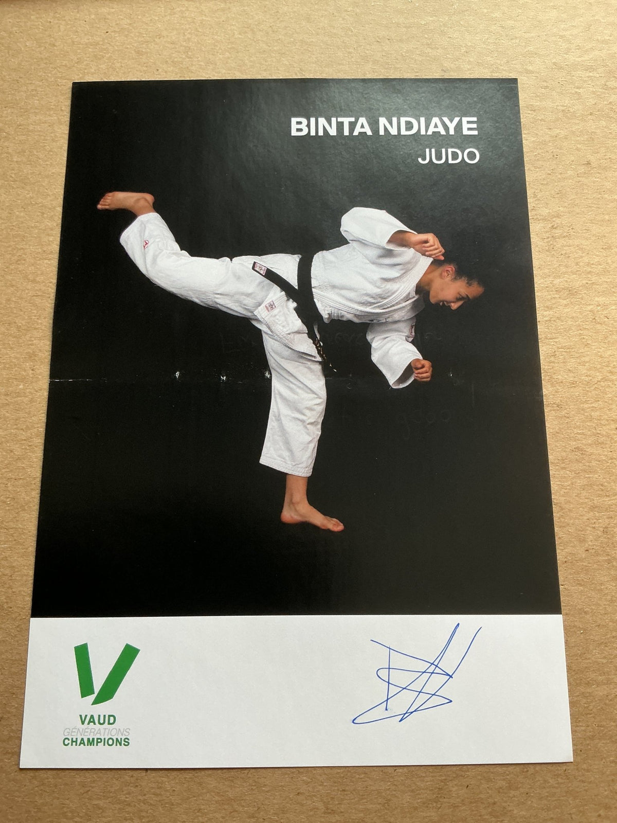 Binta Ndiaye, Switzerland 🇨🇭 Judo Summer Olympics 2024 hand signed - Autographs-World