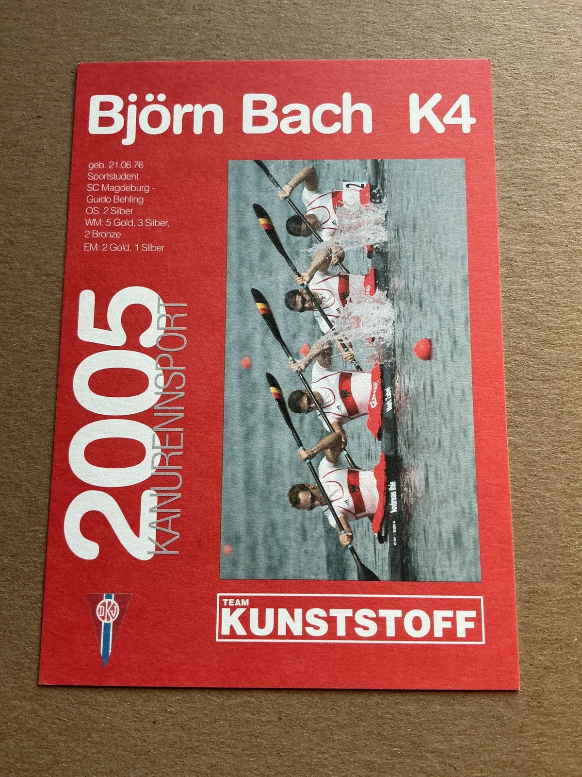 Björn Bach, Germany 🇩🇪 Canoeing Summer Olympics hand signed - Autographs-World