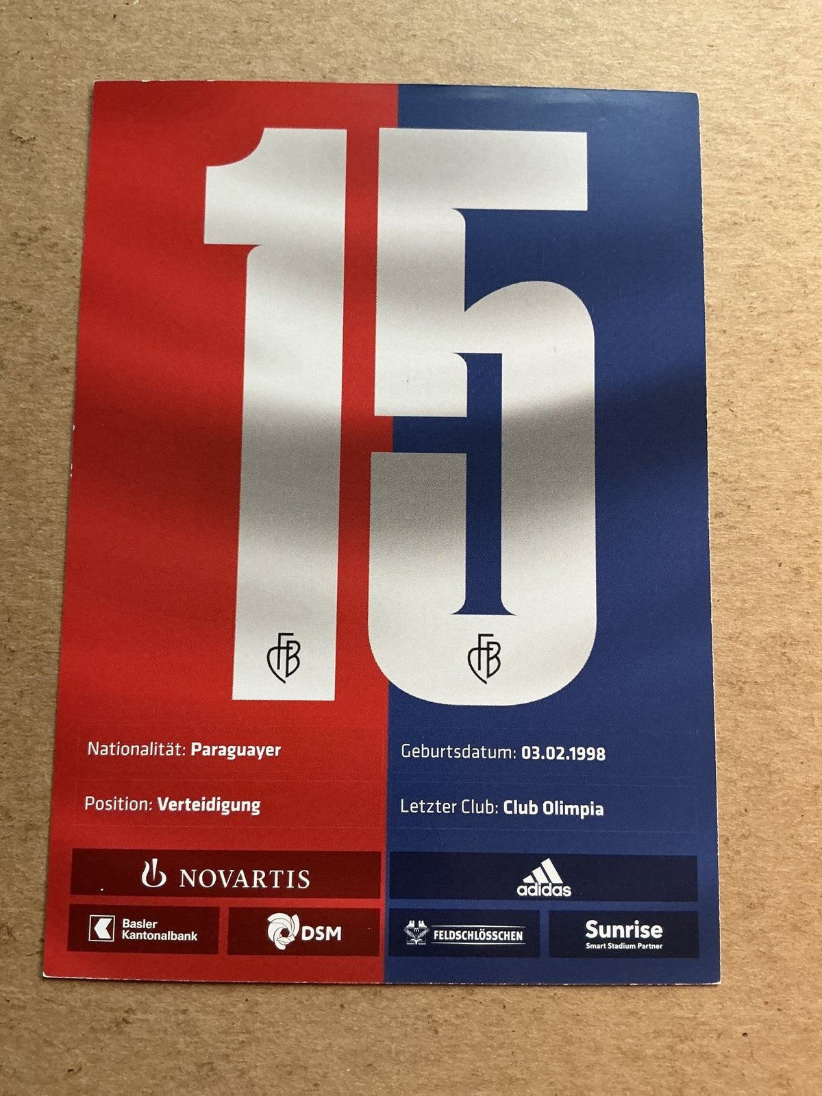 Blas Riveros, Paraguay 🇵🇾 FC Basel 2019/20 hand signed - Autographs-World