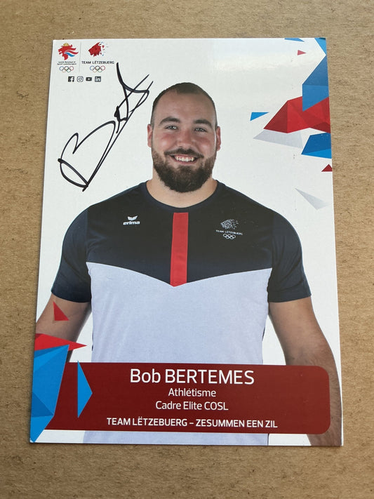 Bob Bertemes, Luxemburg 🇱🇺 Athletics Olympics 2024 hand signed - Autographs-World
