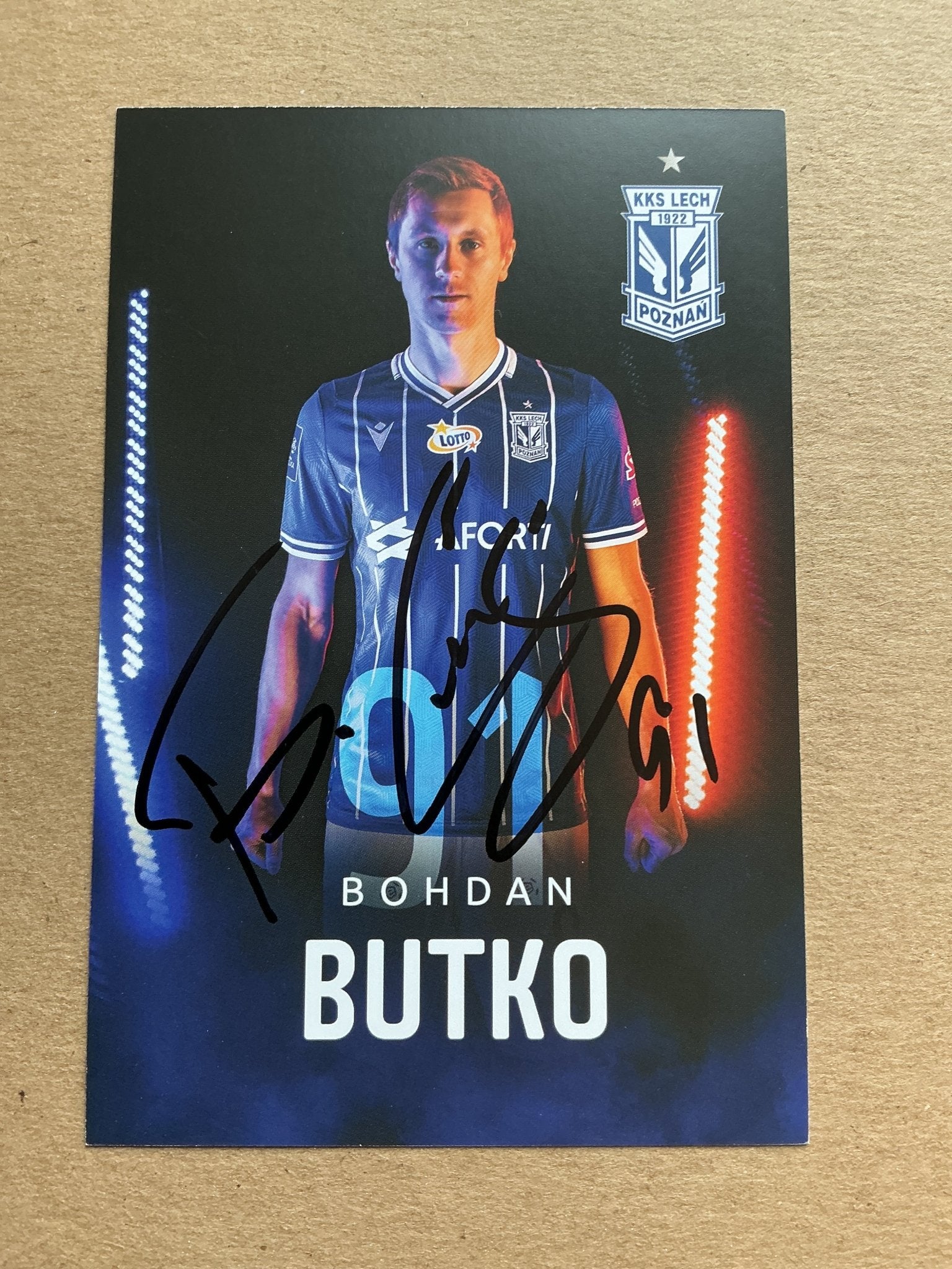 Bohdan Butko, Ukraine 🇺🇦 Lech Poznań 2019/20 hand signed - Autographs-World