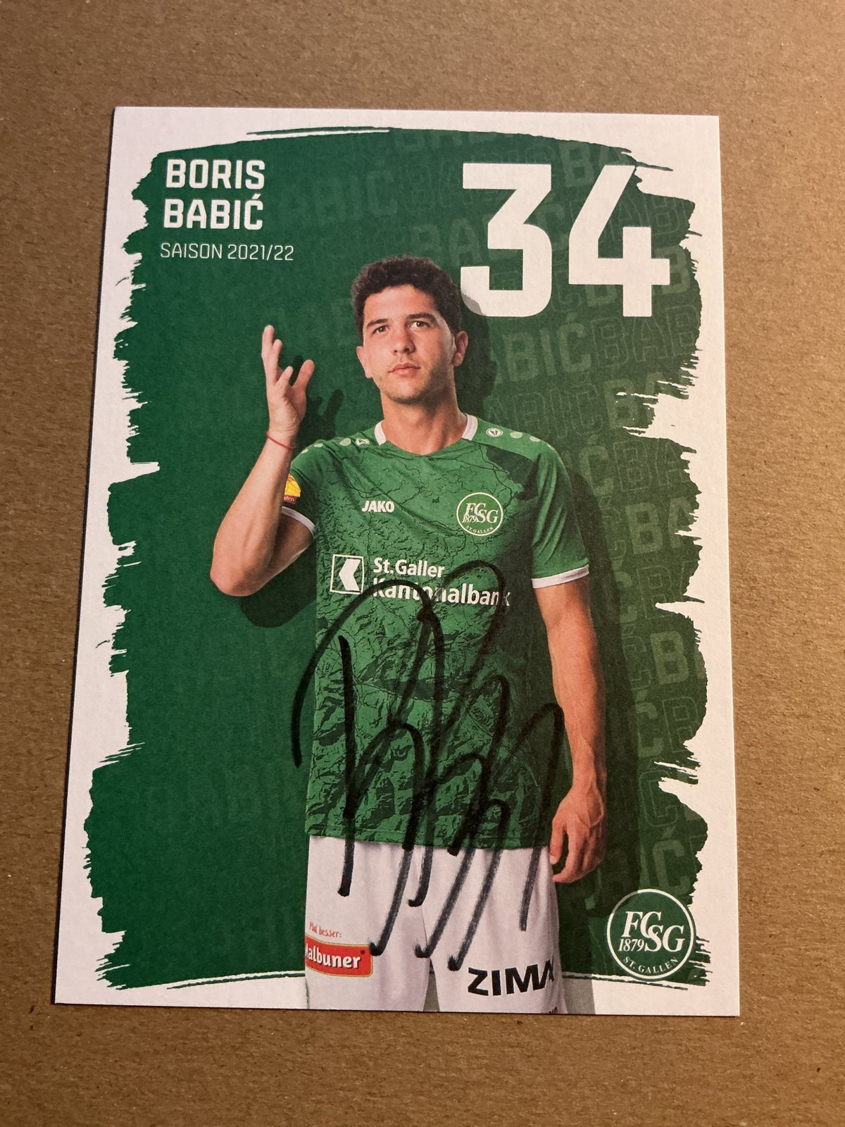 Boris Babić, Switzerland 🇨🇭 FC St. Gallen 2021/22 hand signed - Autographs-World