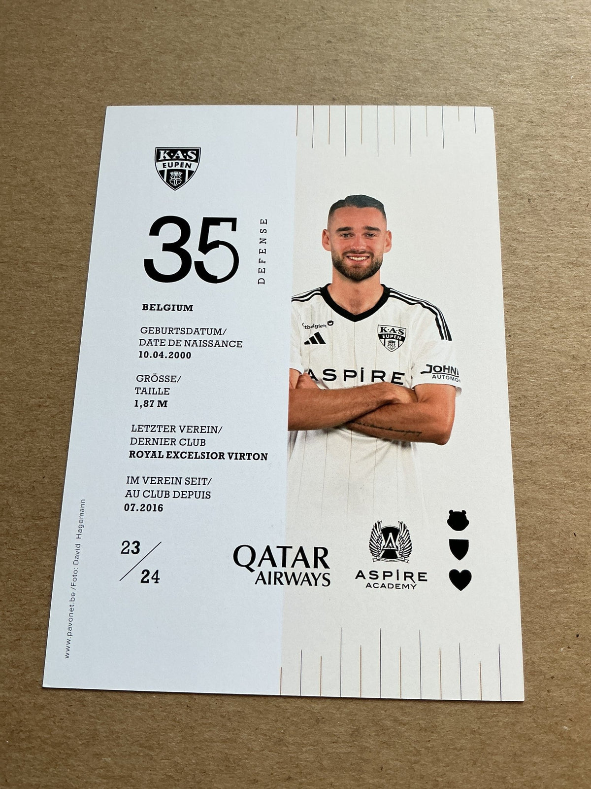 Boris Lambert, Belgium 🇧🇪 KAS Eupen 2023/24 hand signed - Autographs-World