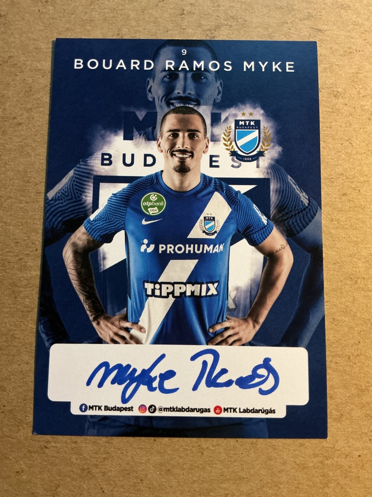 Bouard Ramos Myke, Brazil 🇧🇷 MTK Budapest 2021/22 hand signed - Autographs-World