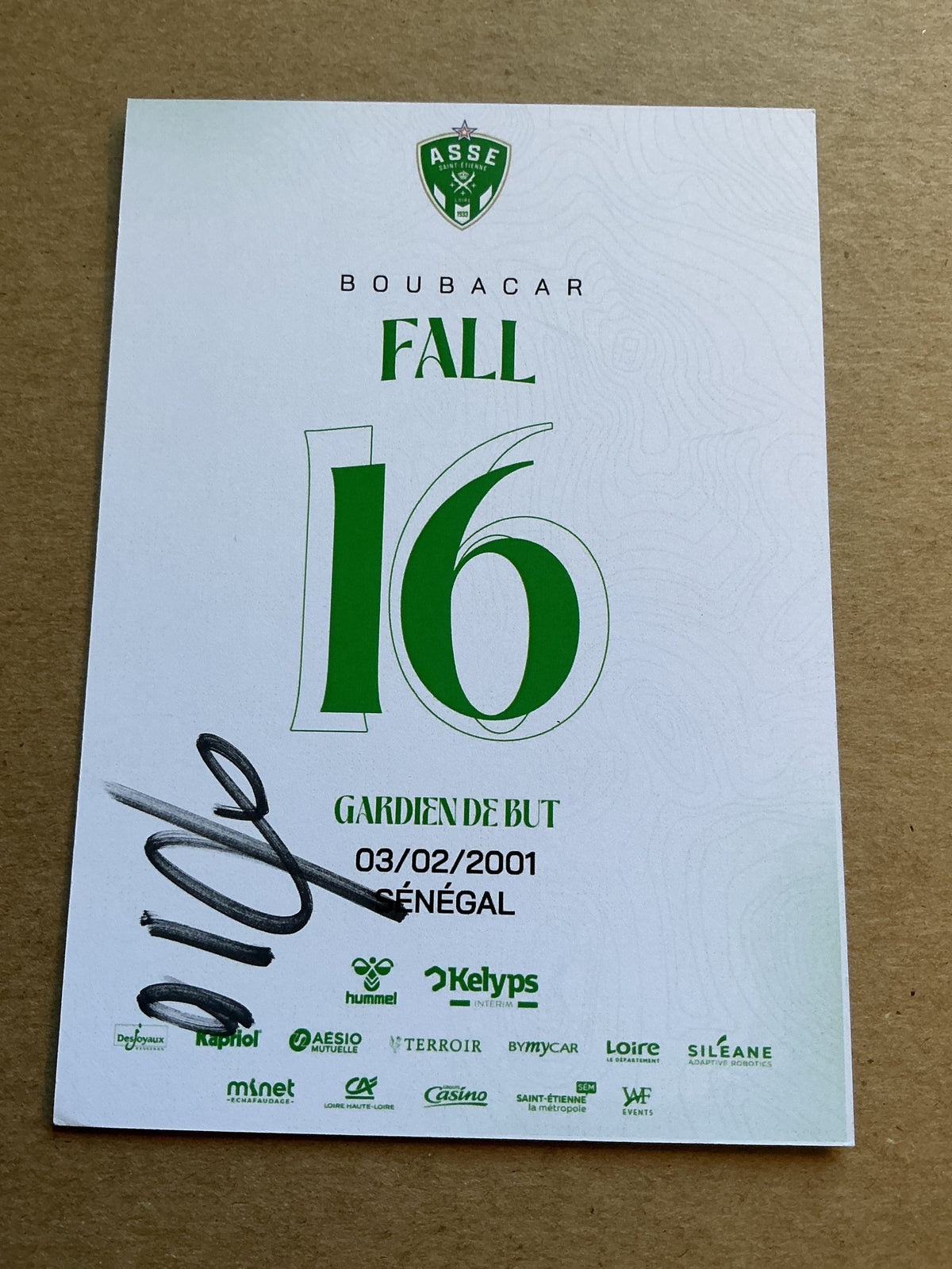 Boubacar Fall, Senegal 🇸🇳 AS Saint-Etienne 2024/25 hand signed - Autographs-World
