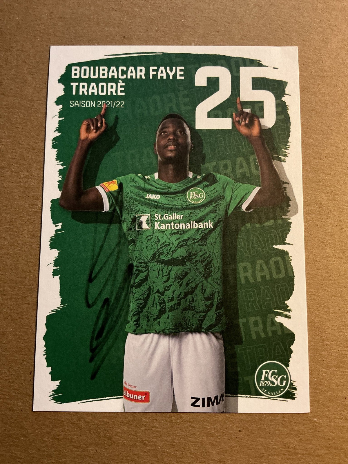 Boubacar Faye Traoré, Senegal 🇸🇳 FC St. Gallen 2021/22 hand signed - Autographs-World