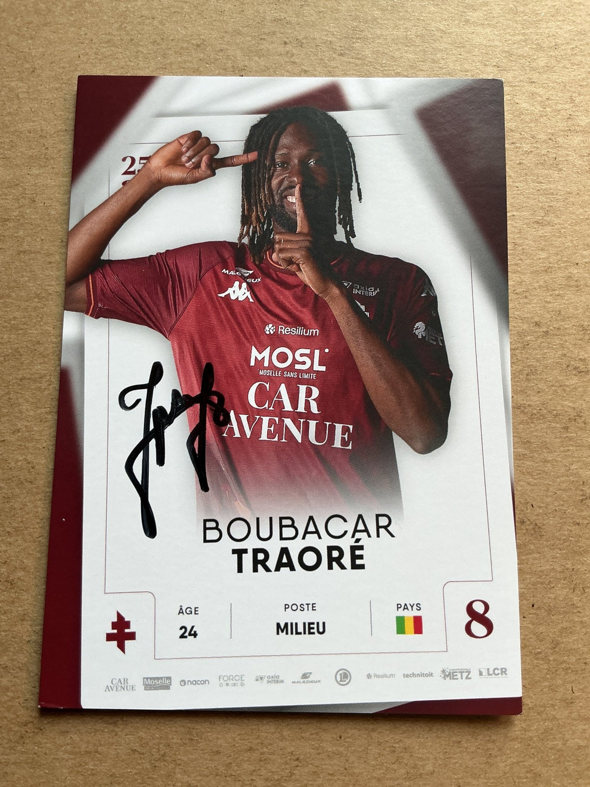 Boubacar Traoré, Mali 🇲🇱 FC Metz 2025/26 hand signed - Autographs-World
